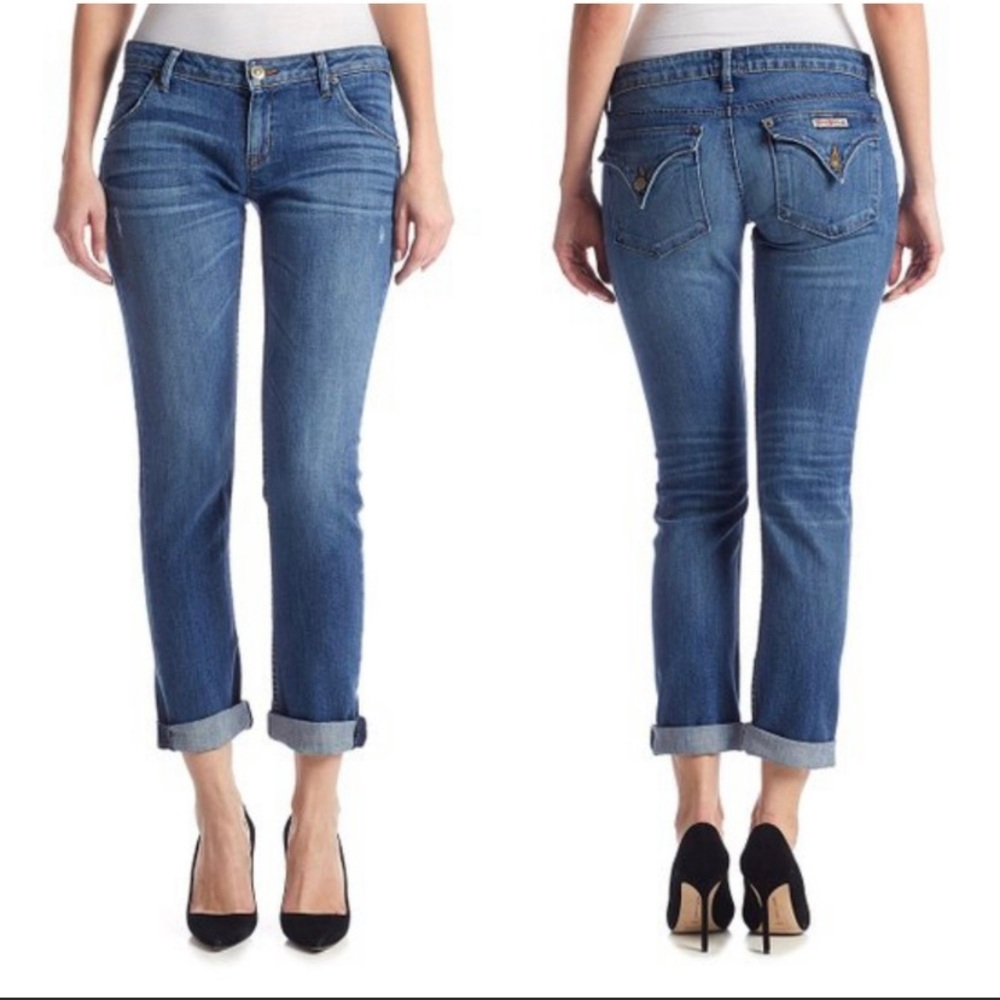 Host Pick Hudson Jeans Jax Boyfriend Medium Wash Skinny Jean Distressed Denim